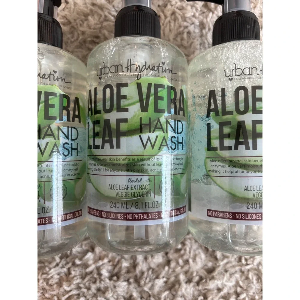 Urban Hydration Aloe Vera Hand Wash Leaf Extract‎ Veggie Glycerin 8.1 oz 3 pack